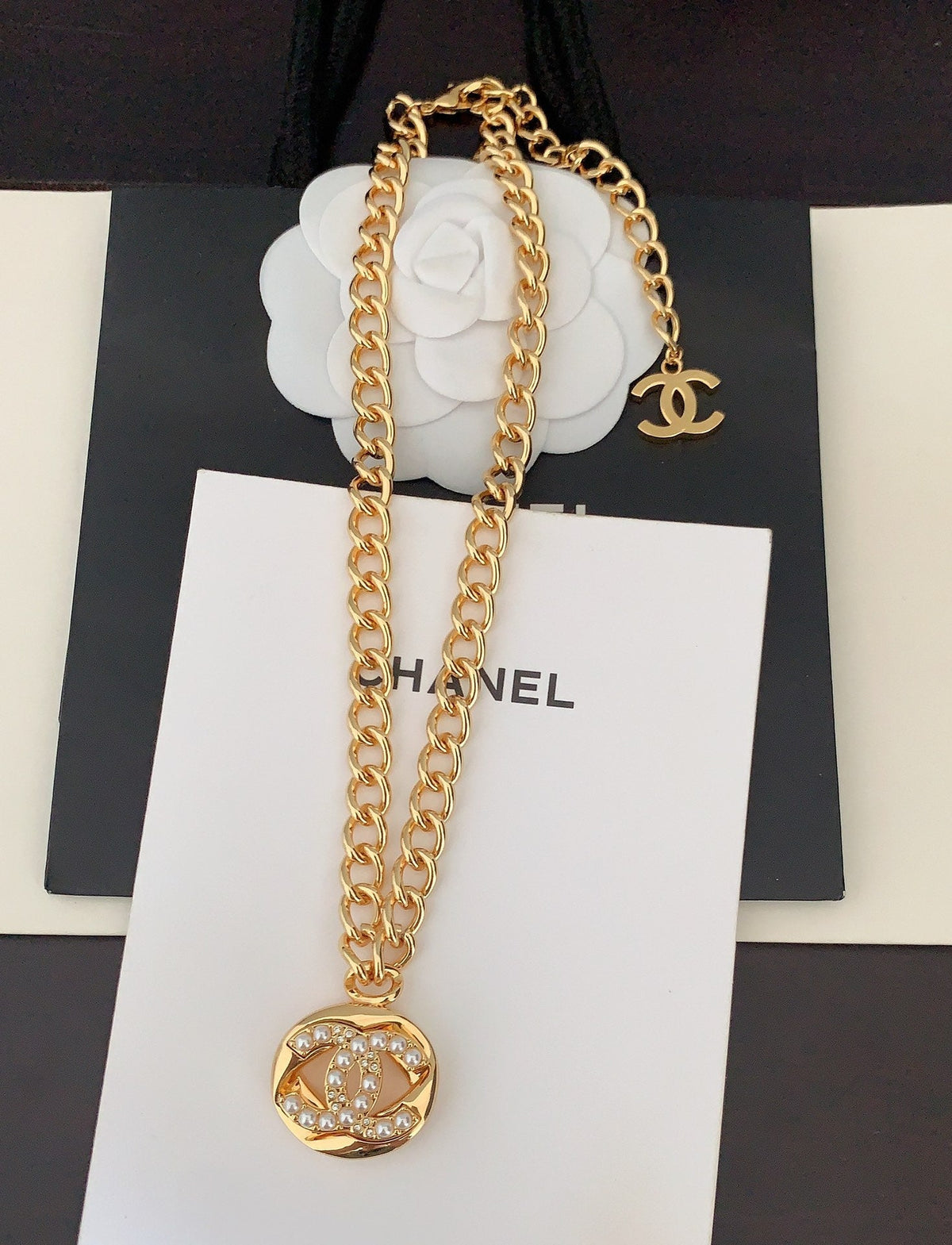 18K  Chanel Diamond Chain Necklace