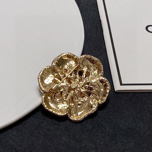 18K  Chanel Black Flower Brooch